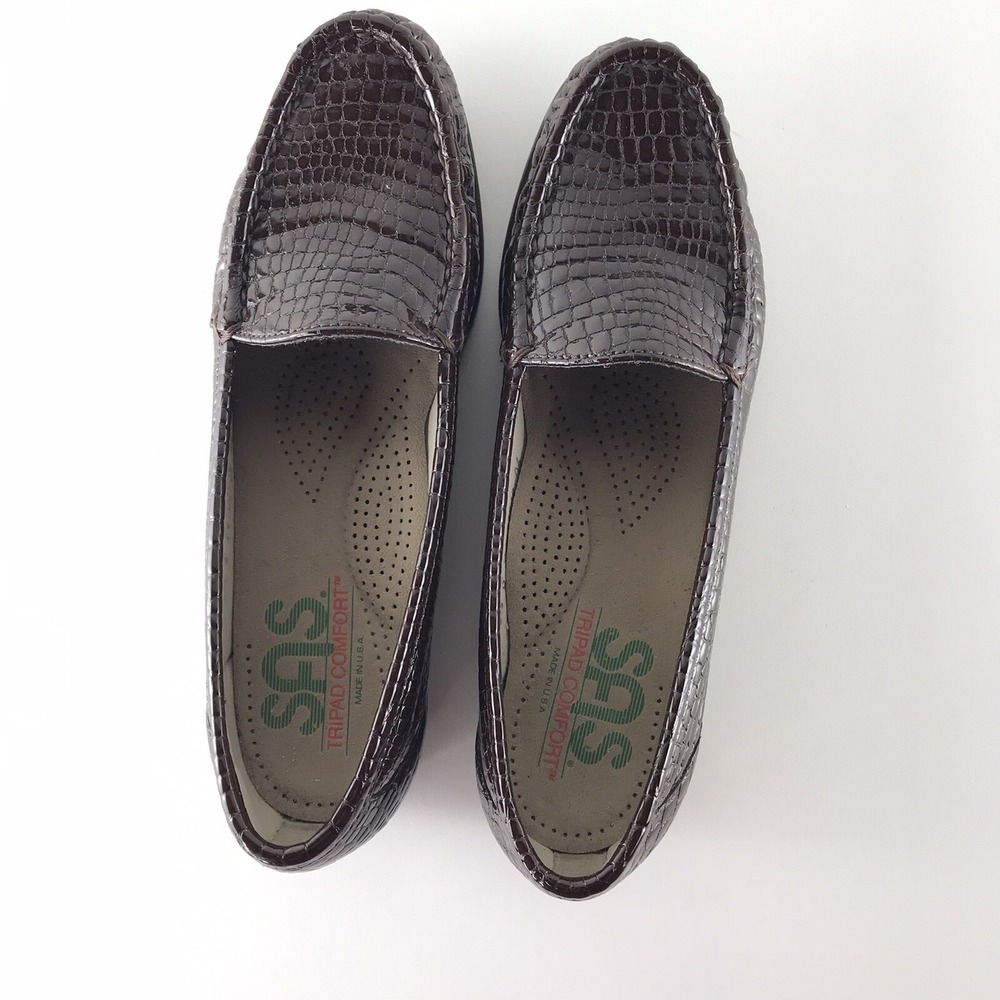 SAS Women's 6 1/2 S Tripad Simplify Moccasin Loafer Slip On Shoe Brown Croc‎ - Picture 10 of 12